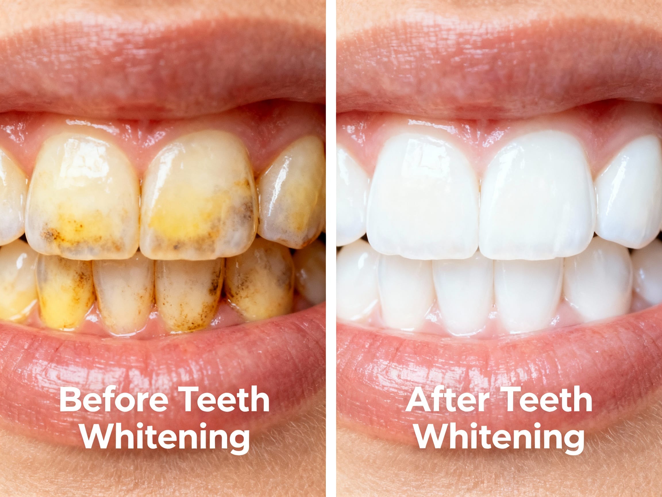 before and after teeth whitening