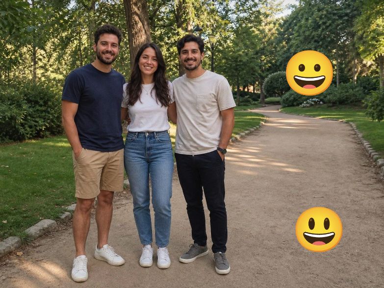 Add emojis to your photo, after editing with ClearCrowds