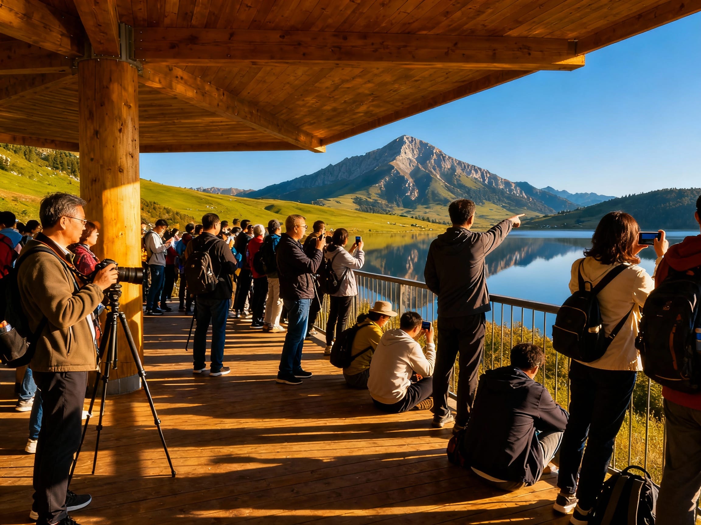 crowded scenic viewpoint