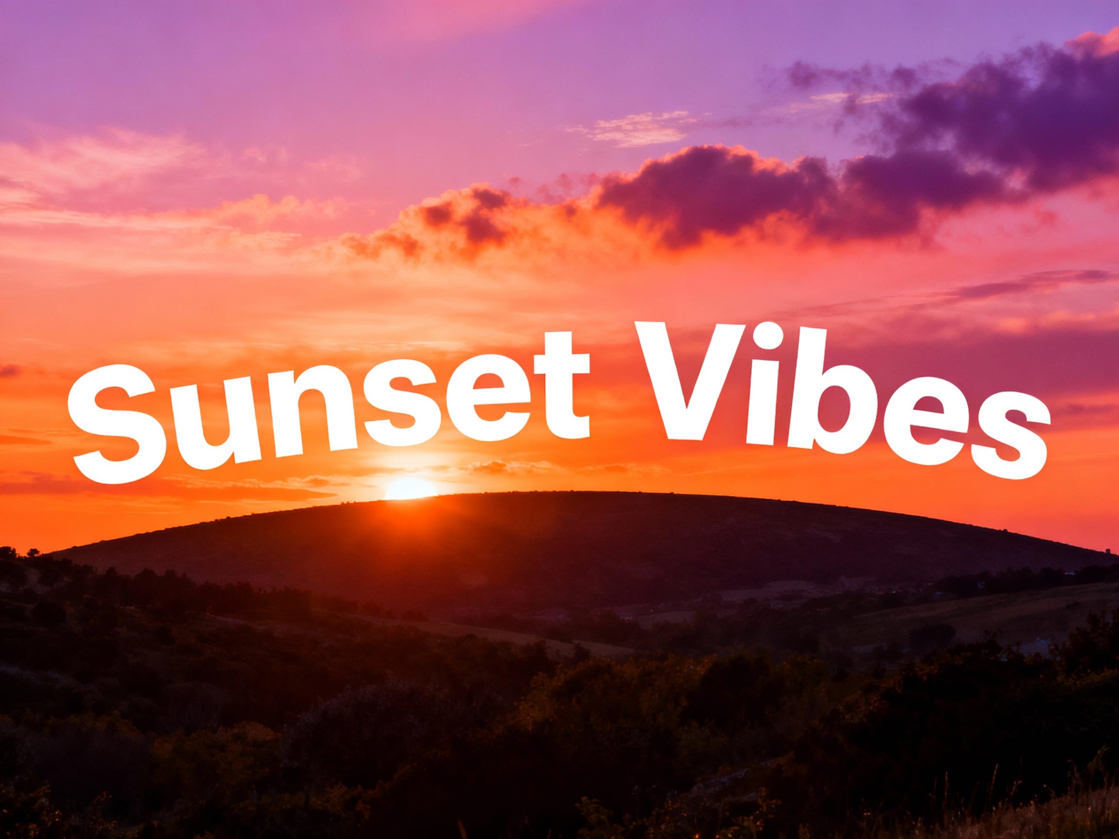 a stunning sunset photo with a prominent Snapchat caption across the sky