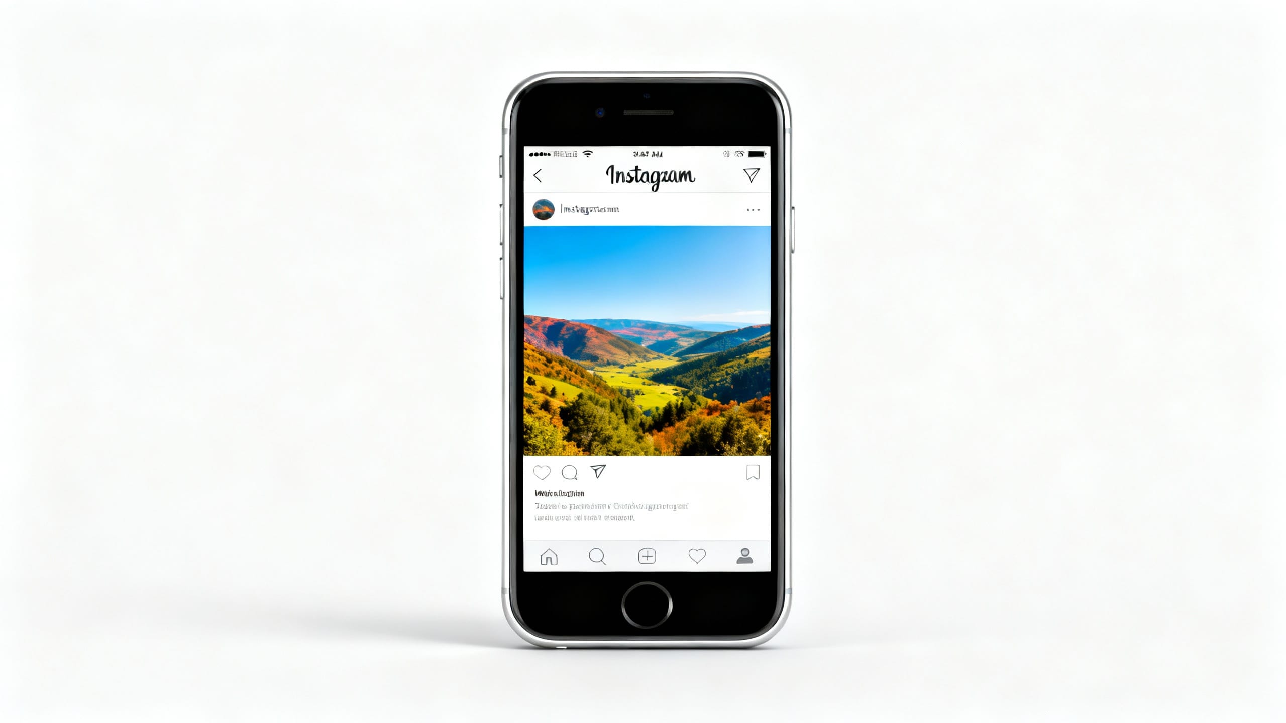 smartphone displaying clear, full-sized Instagram photo