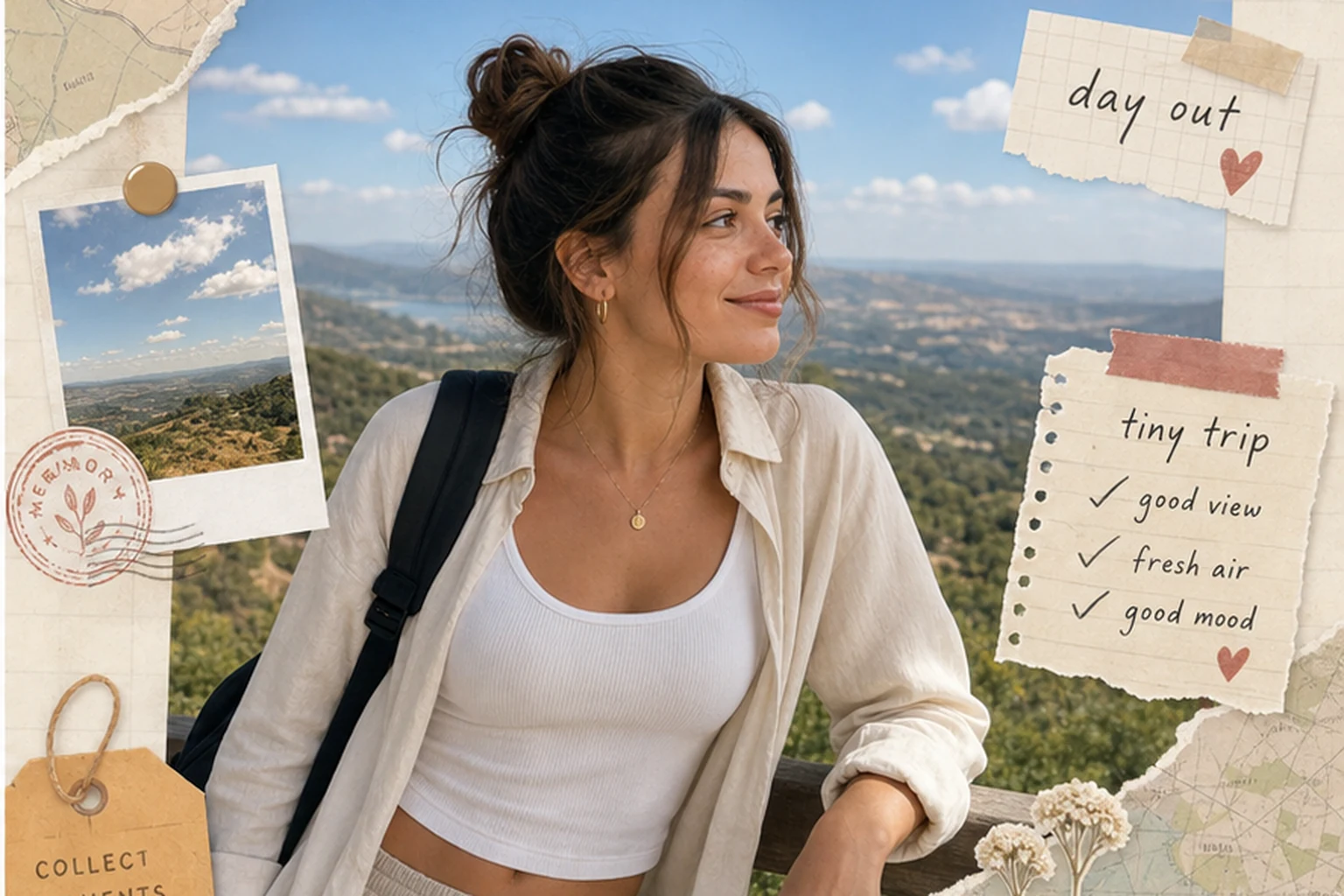 Foto di viaggio dopo l'effetto pagina di diario