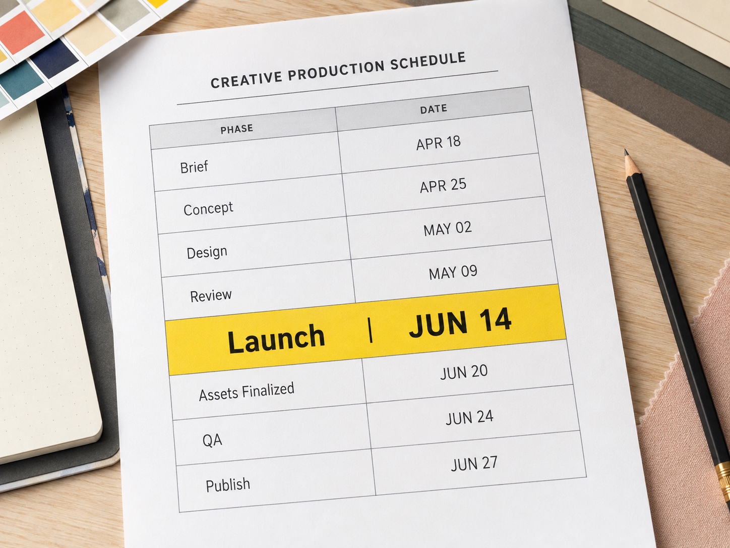 Planning hebdomadaire avant la correction d'une date