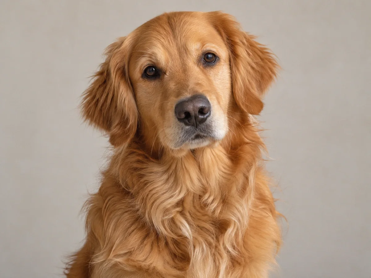 Golden retriever before stencil conversion
