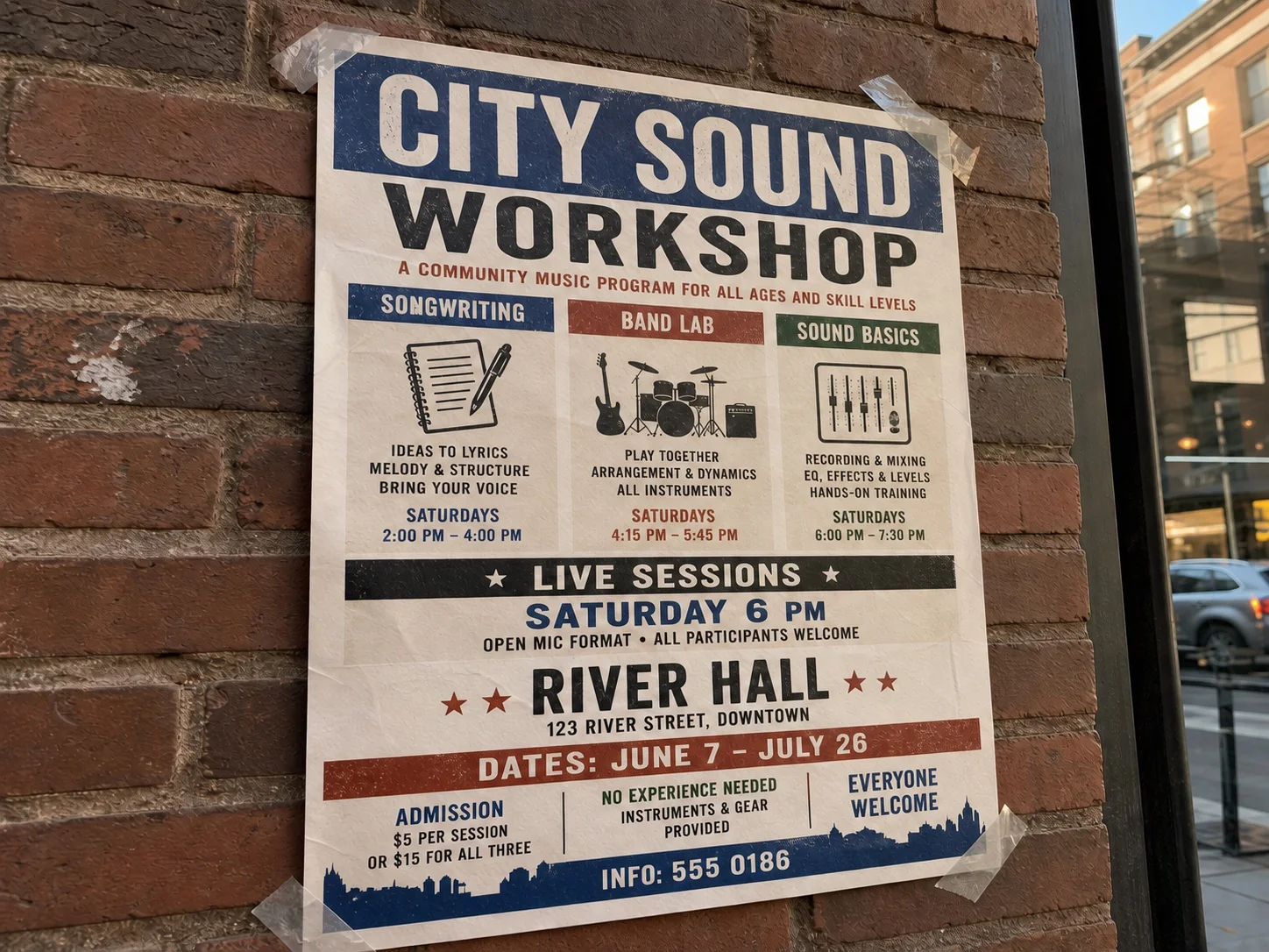 The same photographed poster with only the contact phone updated