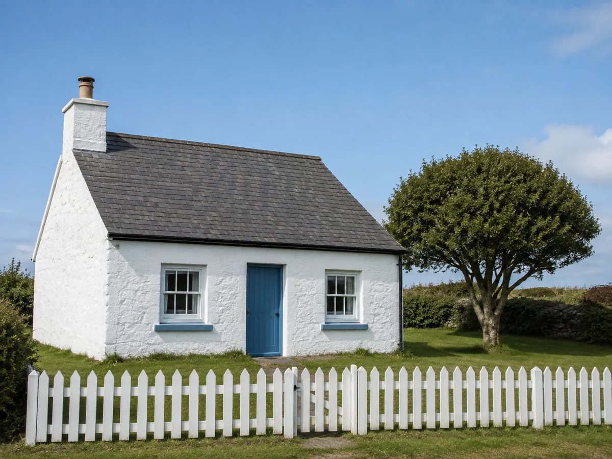 Une maison à mettre en couleur: Original. Conservez l’agencement, le point de vue et les formes principales de la maison.