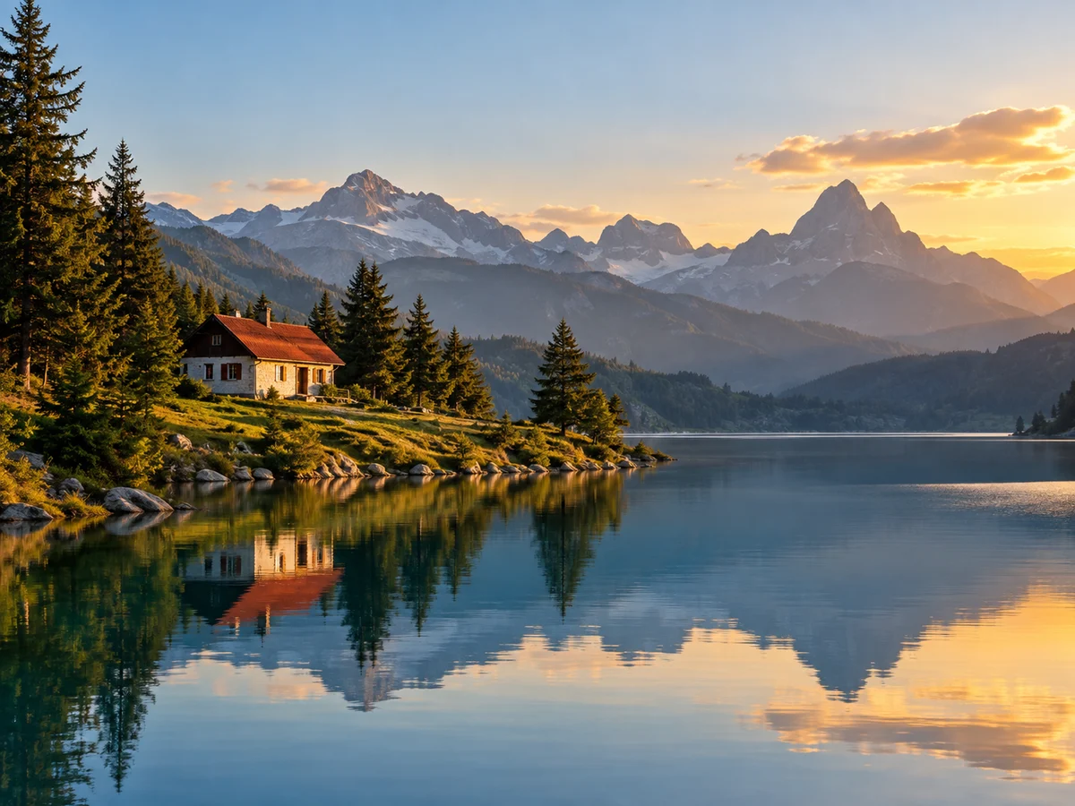 Turn a landscape into retro artwork: Original. Your subject and composition guide the artwork. Review facial features and other important details before saving.