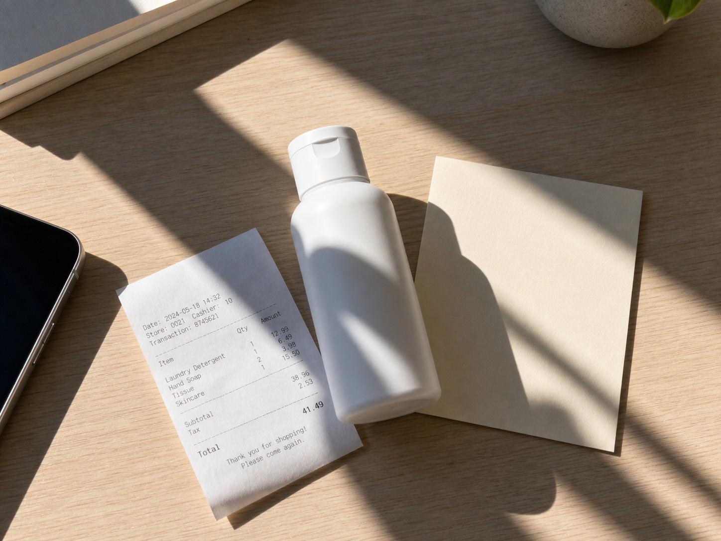 Product photo before phone shadow cleanup