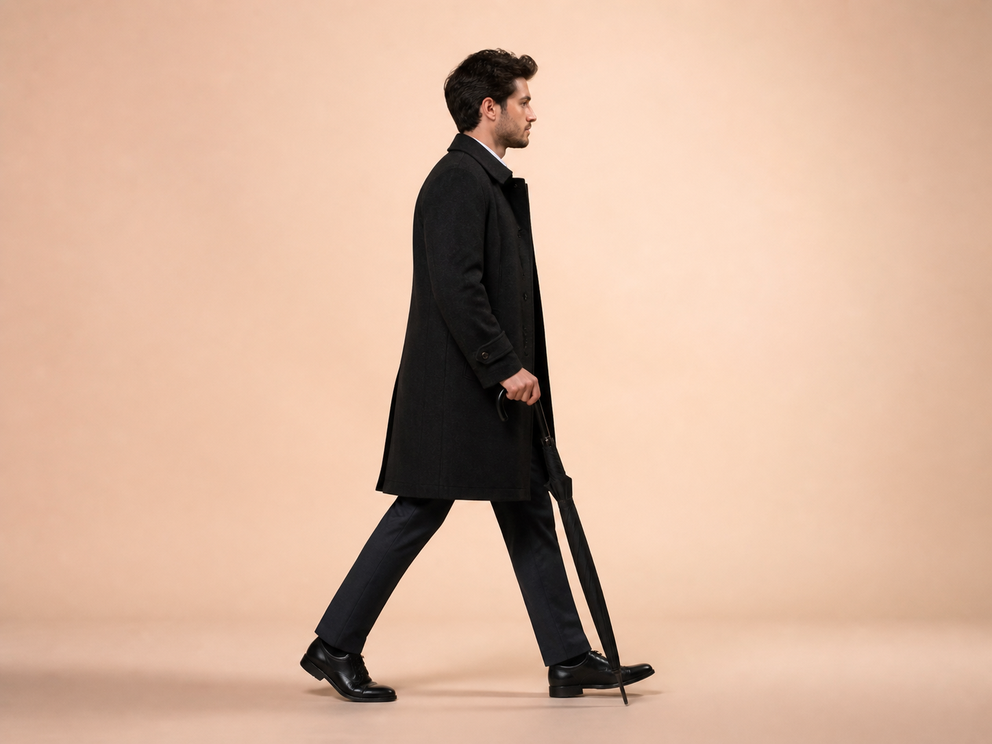 Full-body walking man before silhouette conversion